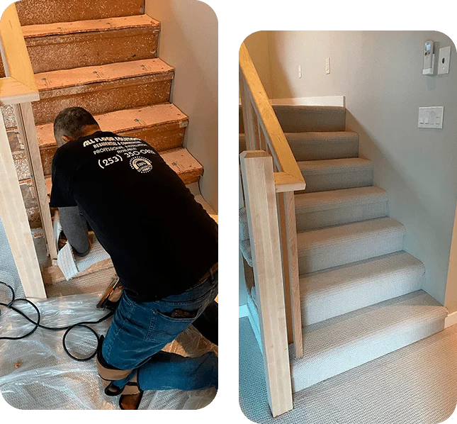 The All Floor Solutions team showcasing a finished remodeling project